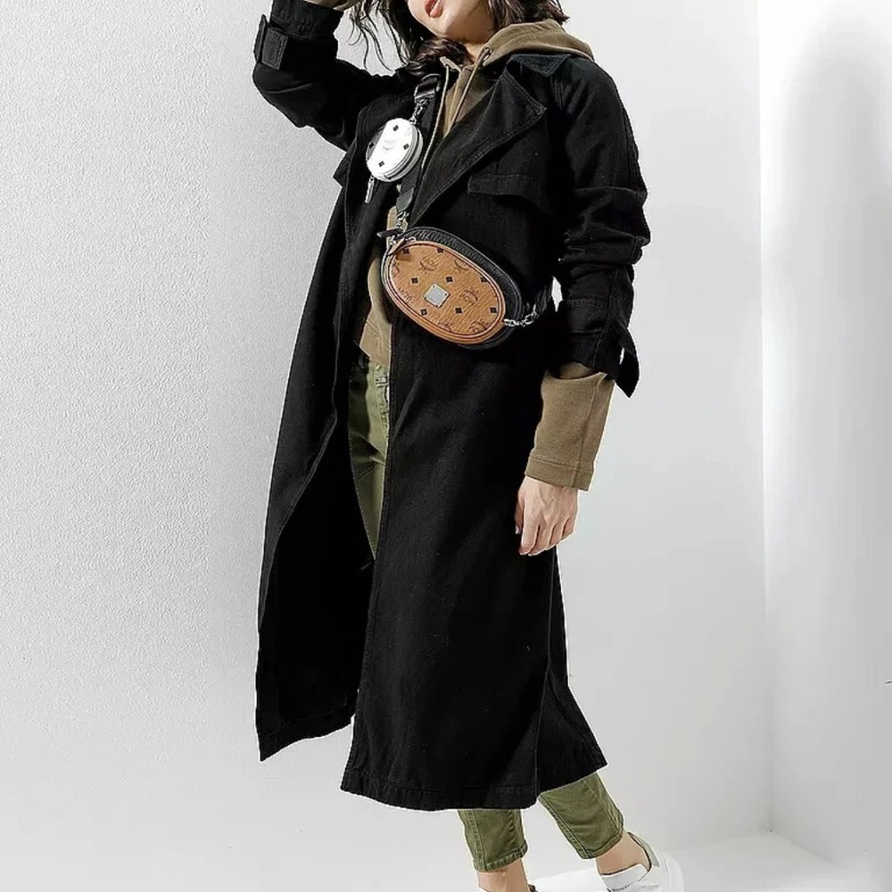 Boyish Black Trench Coat Long - The Maxwell in Black Beauty xl